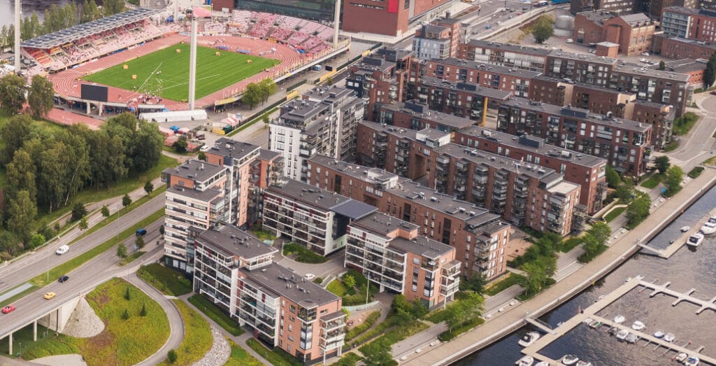 Aerial view of Tampere