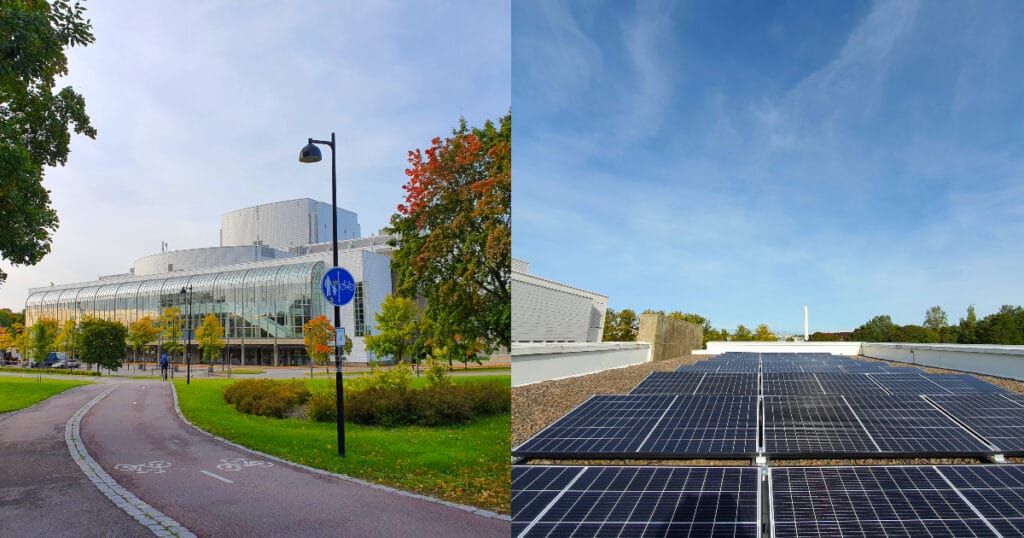 Solar panels on the roof